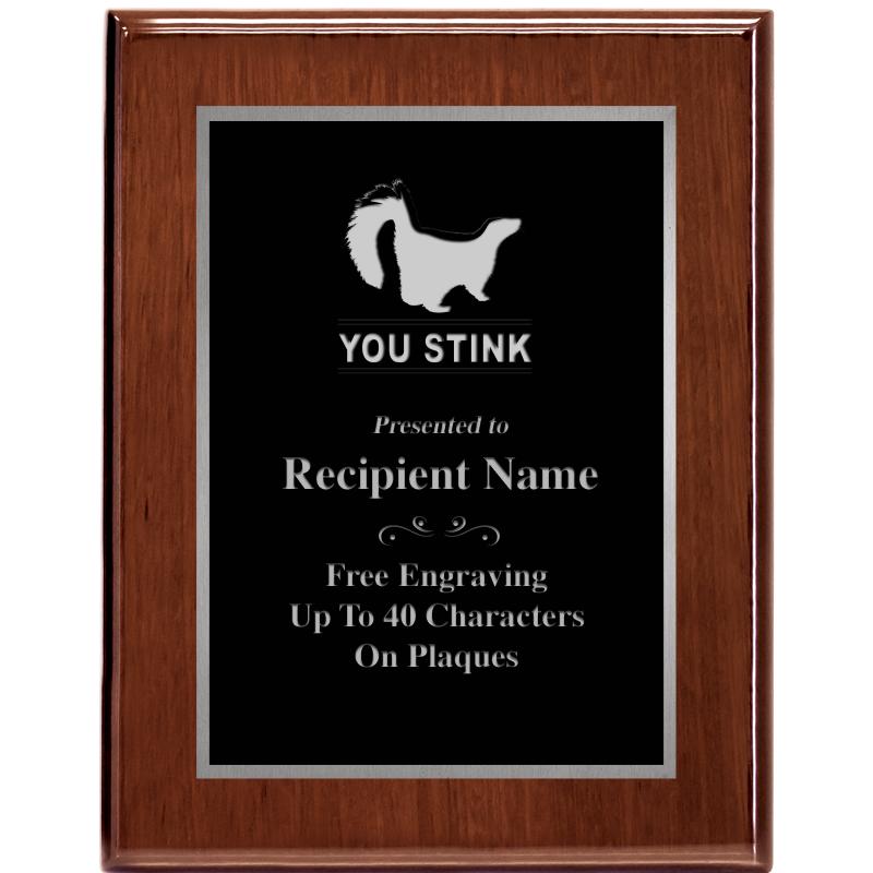 7X9 GLOSSED WALNUT PLAQUE SV