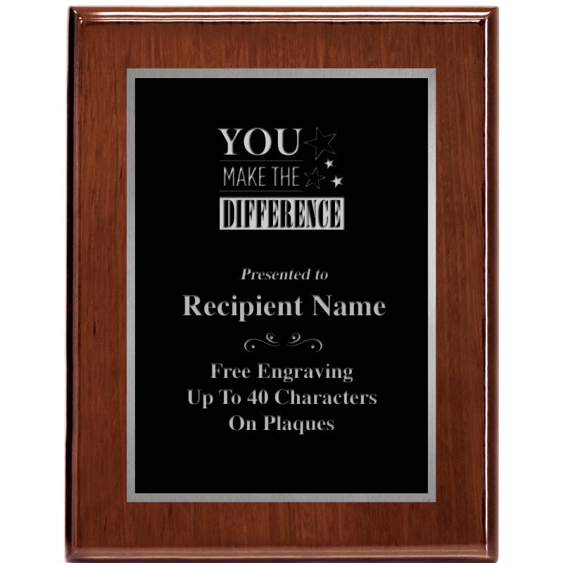 7X9 GLOSSED WALNUT PLAQUE SV