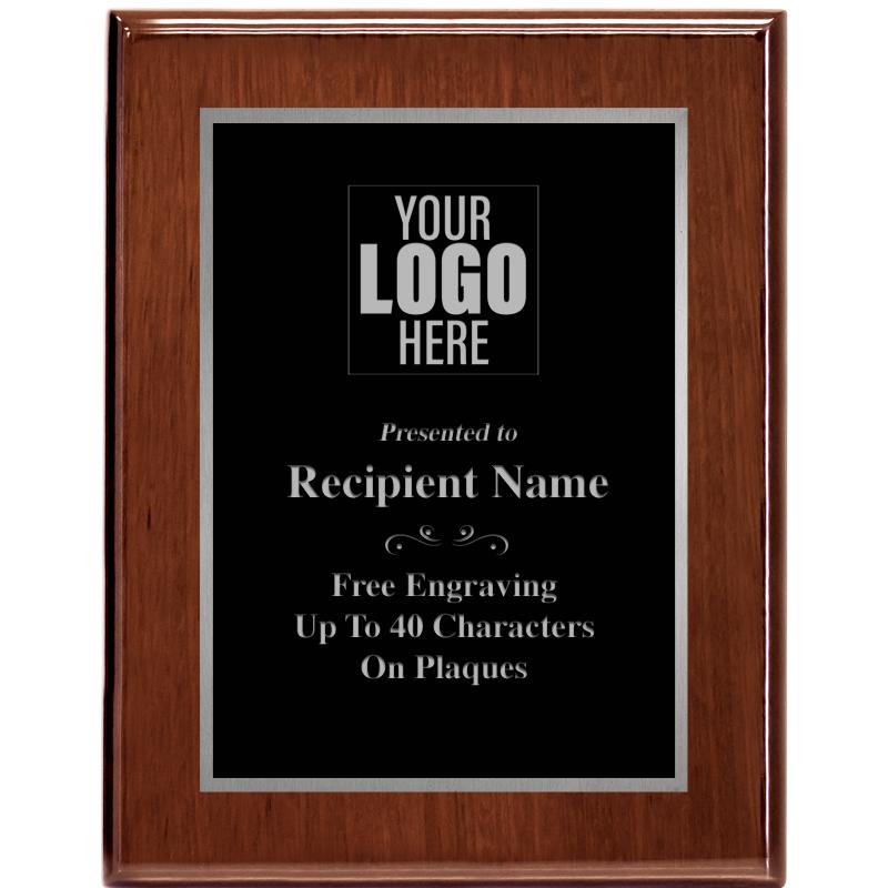 7X9 GLOSSED WALNUT PLAQUE SV