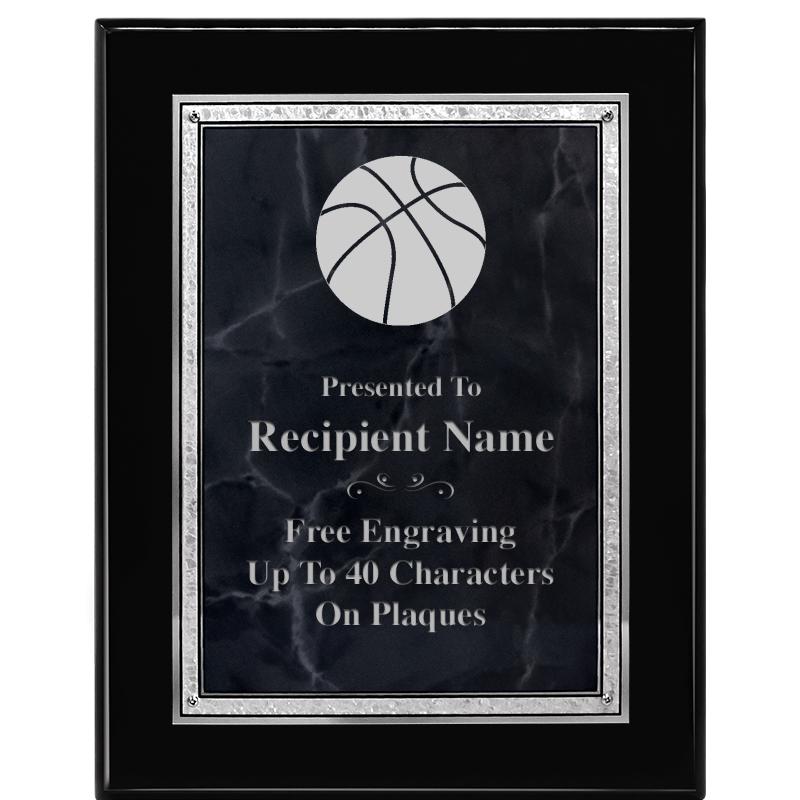 7X9 GY MARB FLOURISH PQ BK/SV