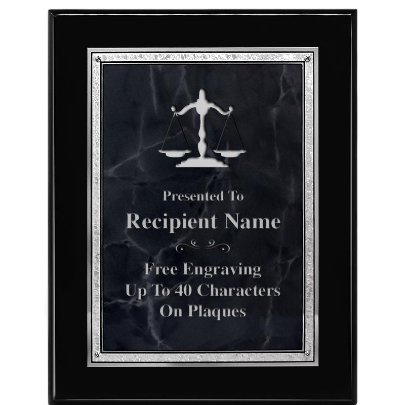 7X9 GY MARB FLOURISH PQ BK/SV