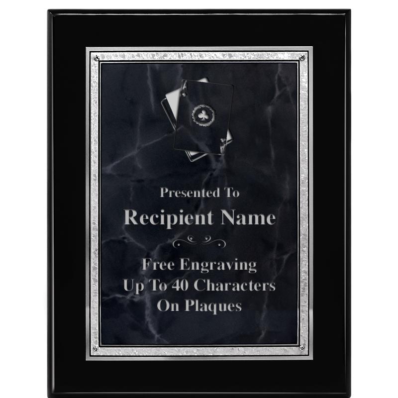 7X9 GY MARB FLOURISH PQ BK/SV