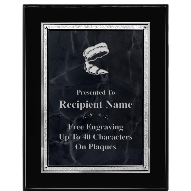 7X9 GY MARB FLOURISH PQ BK/SV