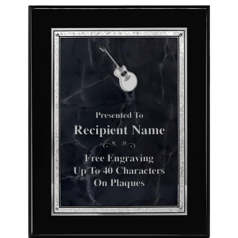 7X9 GY MARB FLOURISH PQ BK/SV