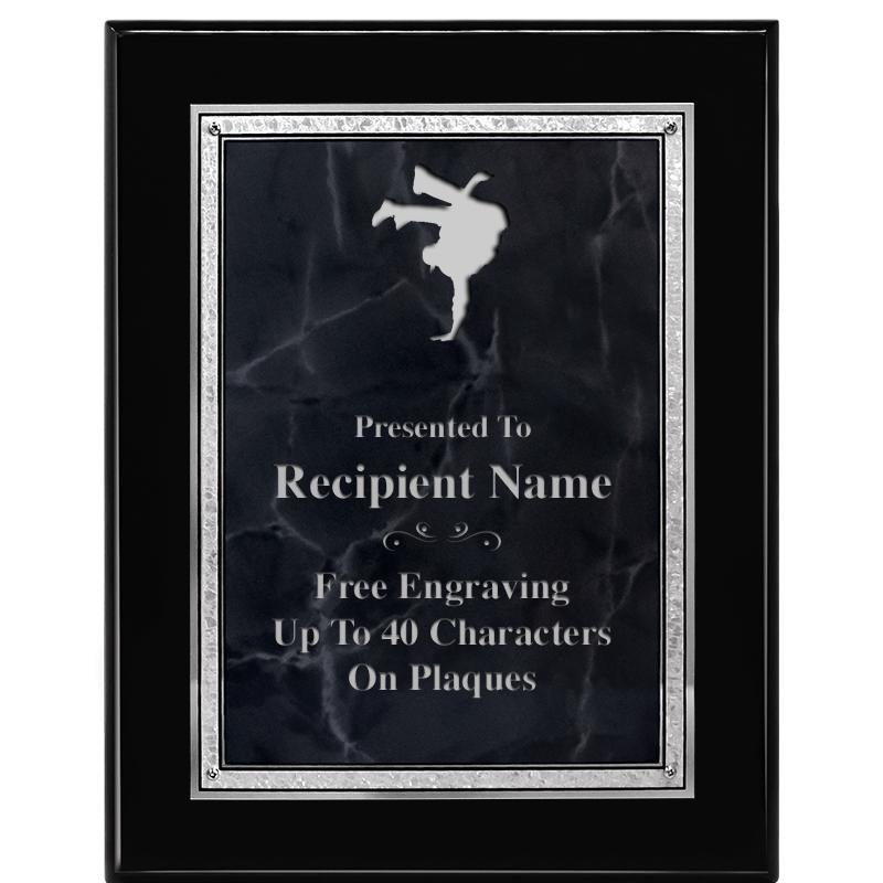 7X9 GY MARB FLOURISH PQ BK/SV