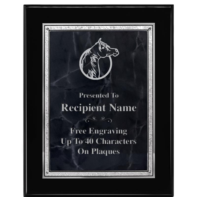 7X9 GY MARB FLOURISH PQ BK/SV