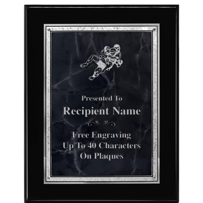 7X9 GY MARB FLOURISH PQ BK/SV