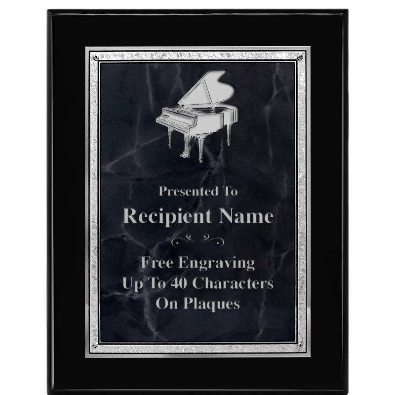 7X9 GY MARB FLOURISH PQ BK/SV