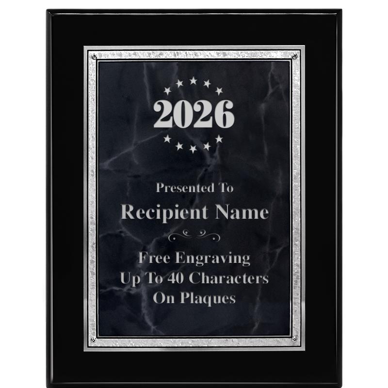 7X9 GY MARB FLOURISH PQ BK/SV