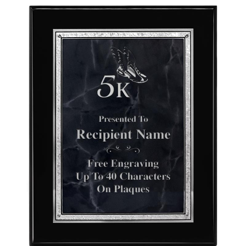 7X9 GY MARB FLOURISH PQ BK/SV