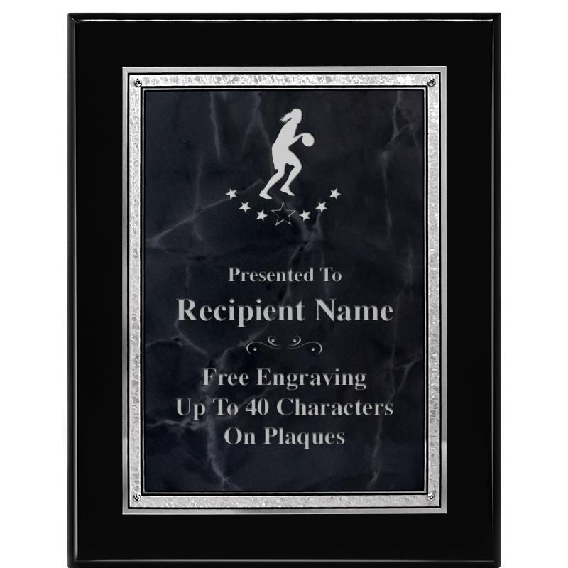 7X9 GY MARB FLOURISH PQ BK/SV