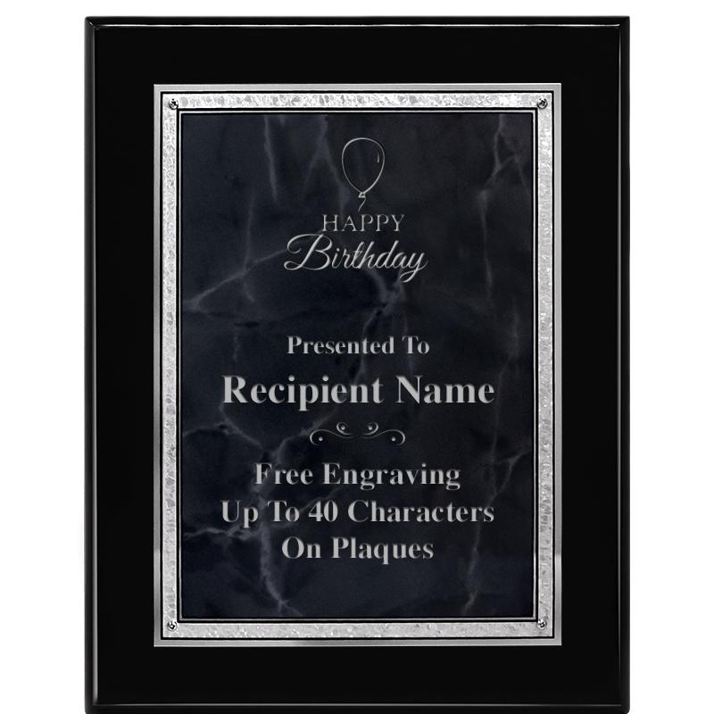 7X9 GY MARB FLOURISH PQ BK/SV