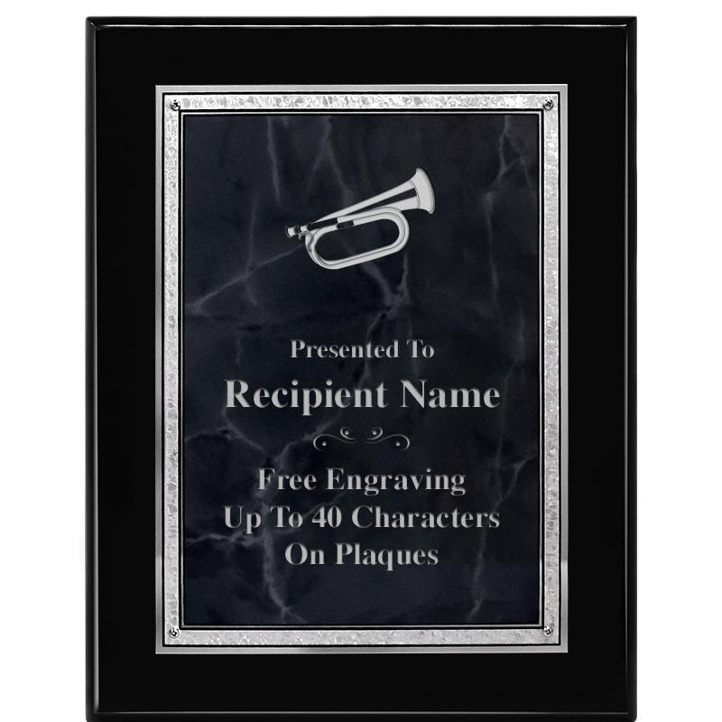 7X9 GY MARB FLOURISH PQ BK/SV