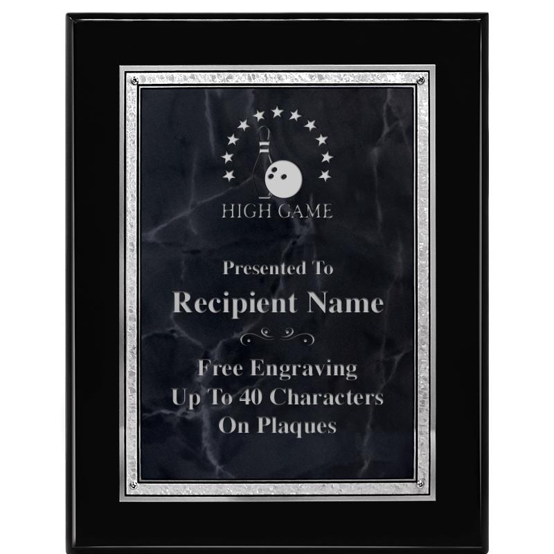 7X9 GY MARB FLOURISH PQ BK/SV