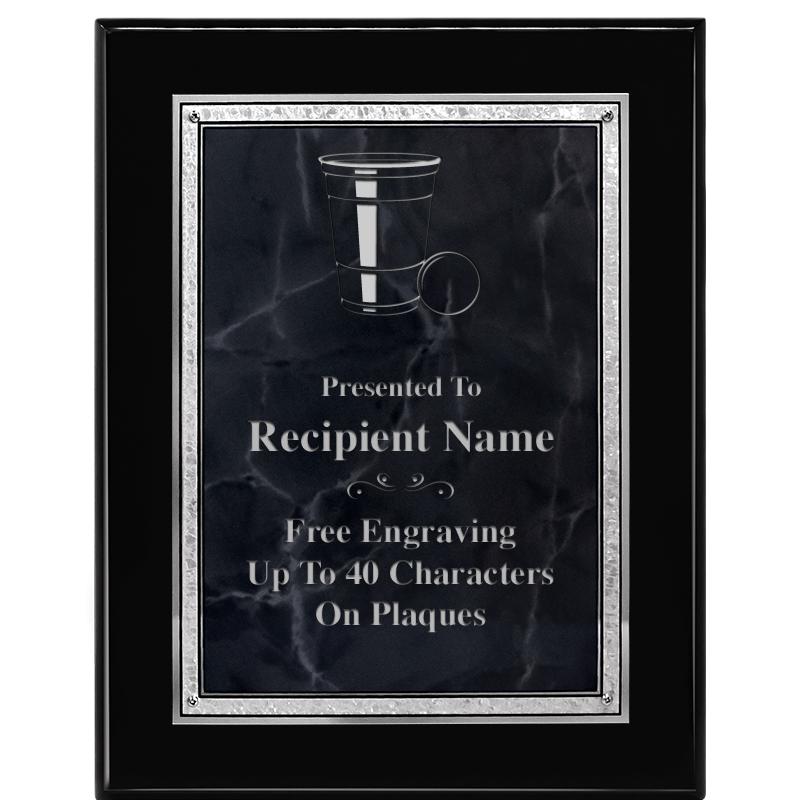 7X9 GY MARB FLOURISH PQ BK/SV