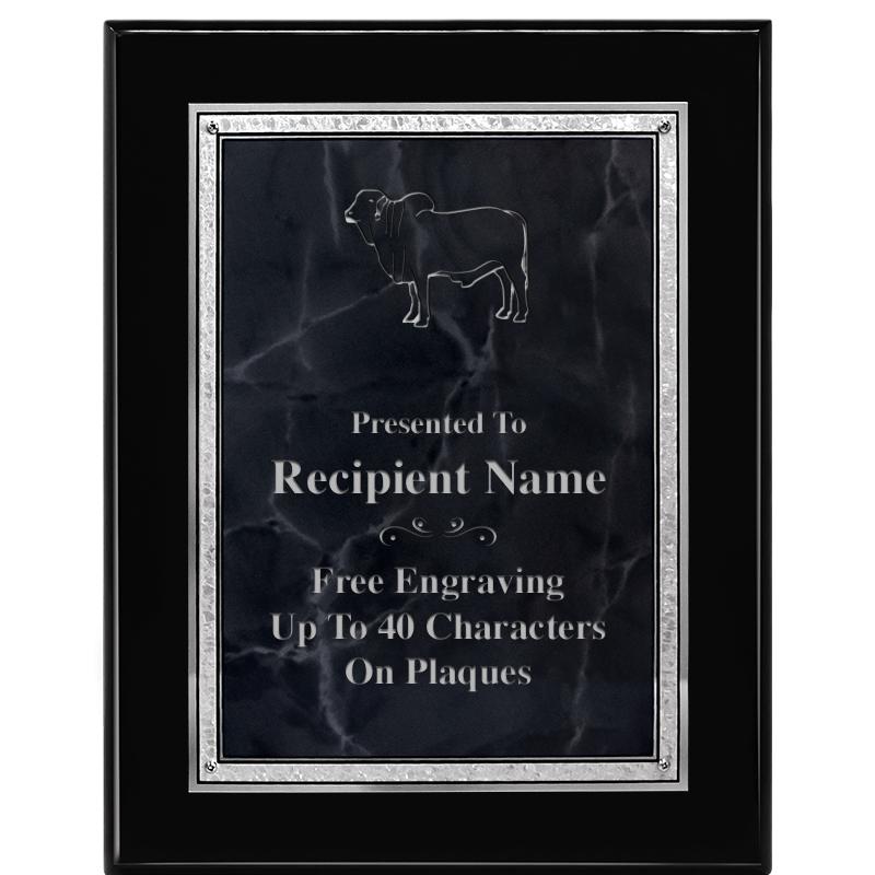 7X9 GY MARB FLOURISH PQ BK/SV