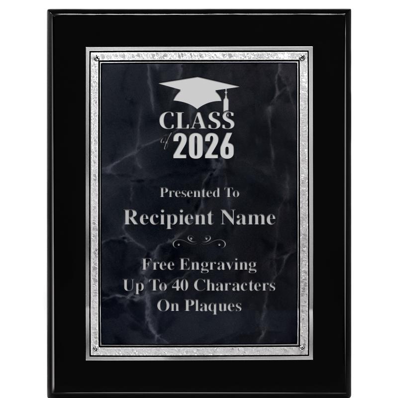 7X9 GY MARB FLOURISH PQ BK/SV