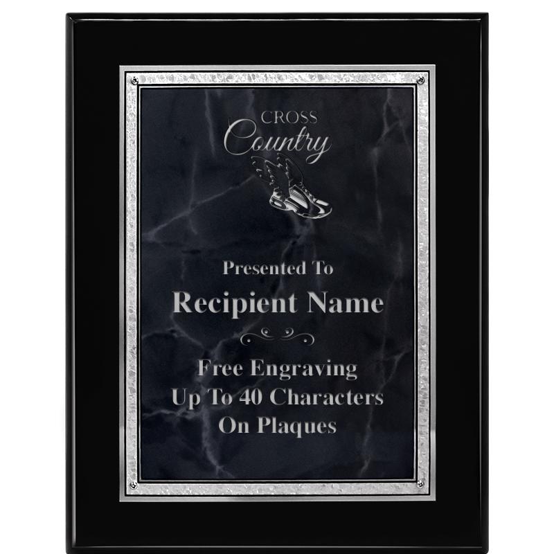 7X9 GY MARB FLOURISH PQ BK/SV