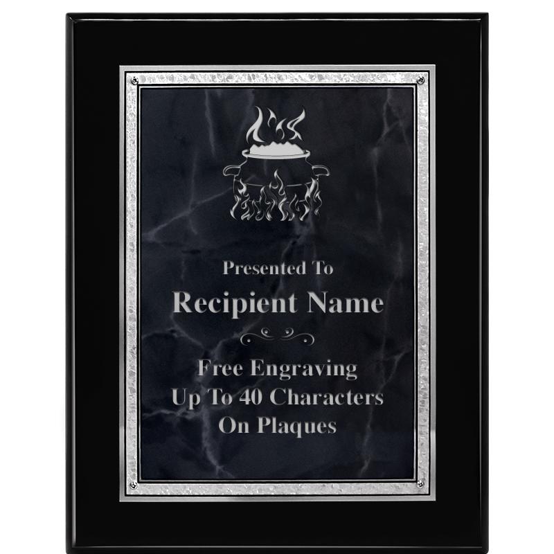 7X9 GY MARB FLOURISH PQ BK/SV