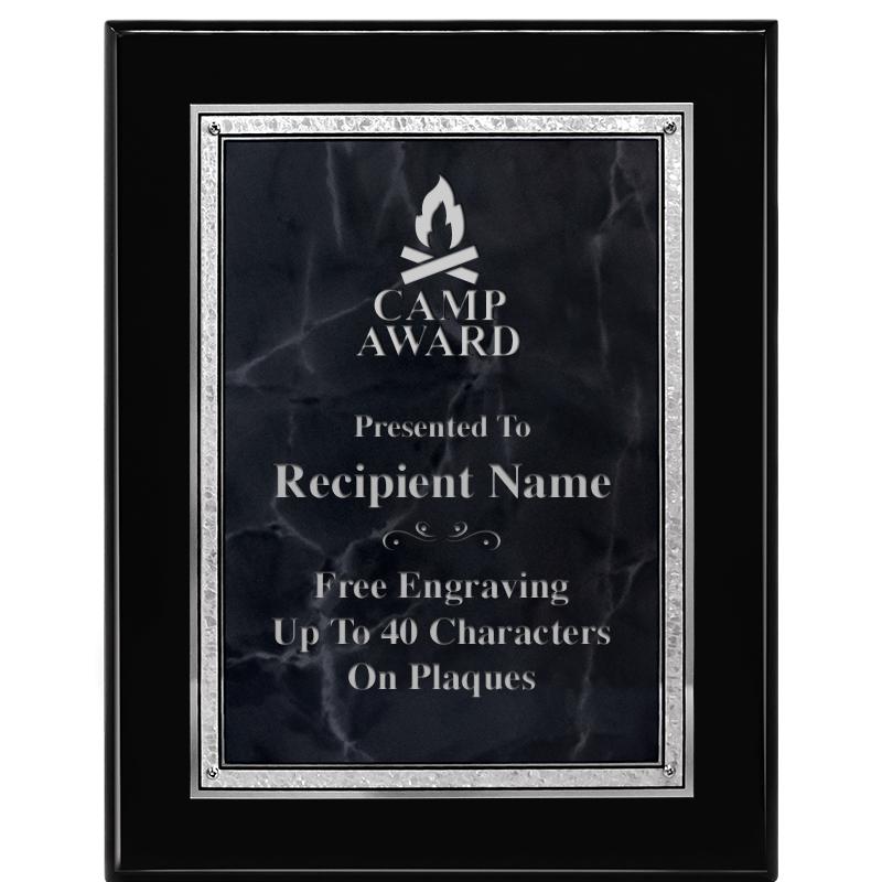 7X9 GY MARB FLOURISH PQ BK/SV