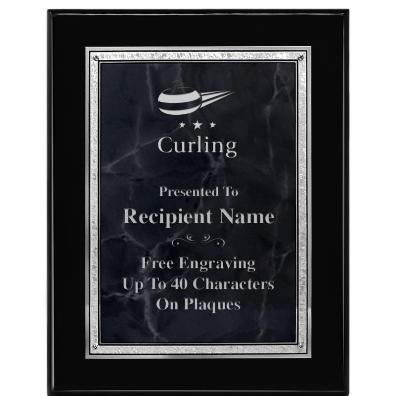 7X9 GY MARB FLOURISH PQ BK/SV