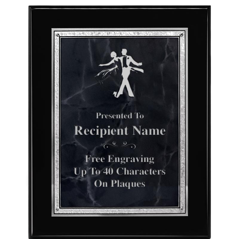 7X9 GY MARB FLOURISH PQ BK/SV