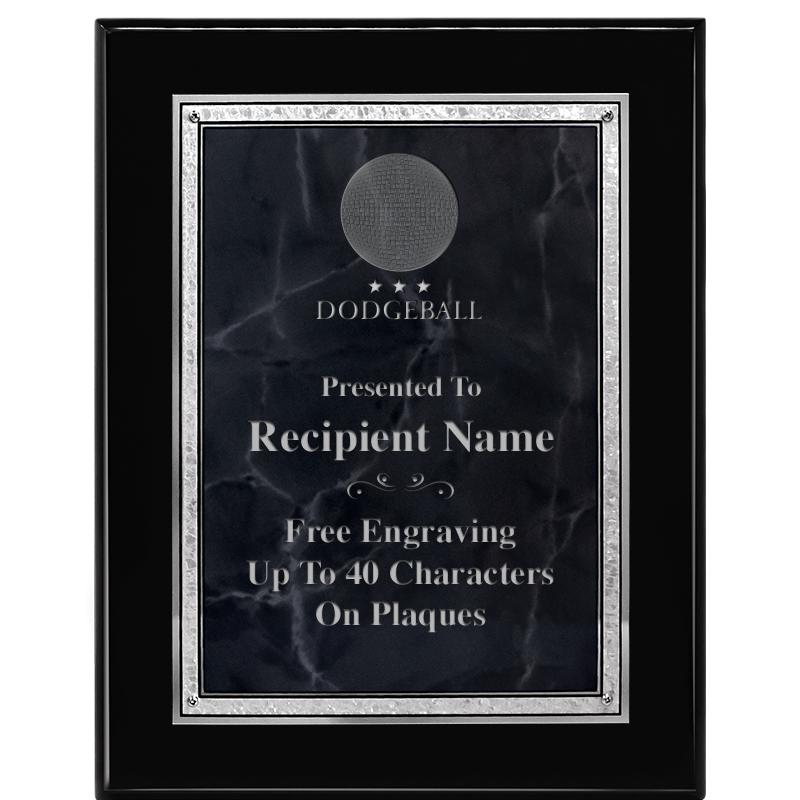 7X9 GY MARB FLOURISH PQ BK/SV