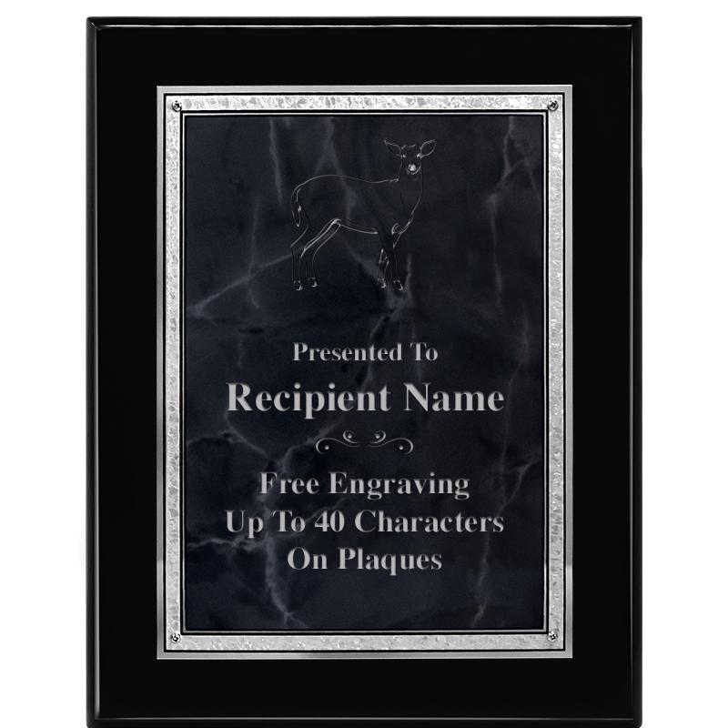 7X9 GY MARB FLOURISH PQ BK/SV