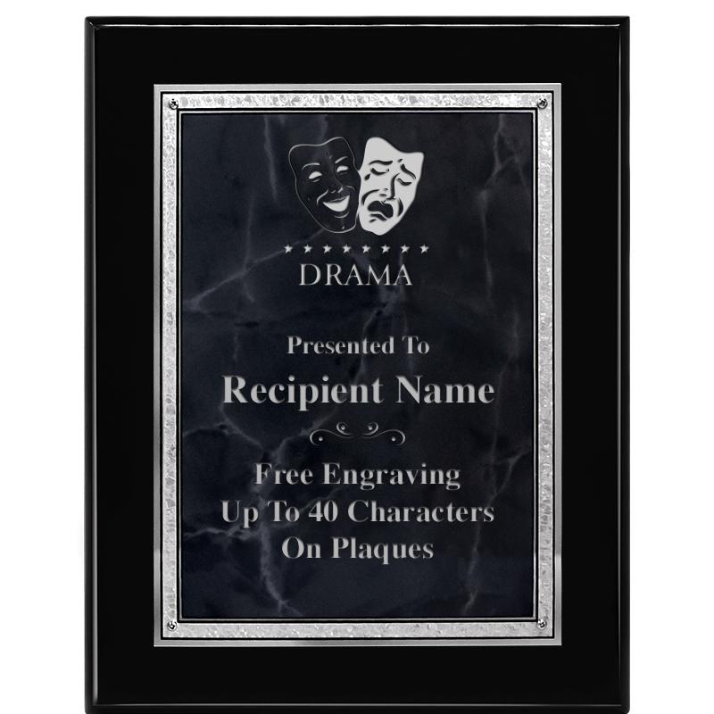 7X9 GY MARB FLOURISH PQ BK/SV