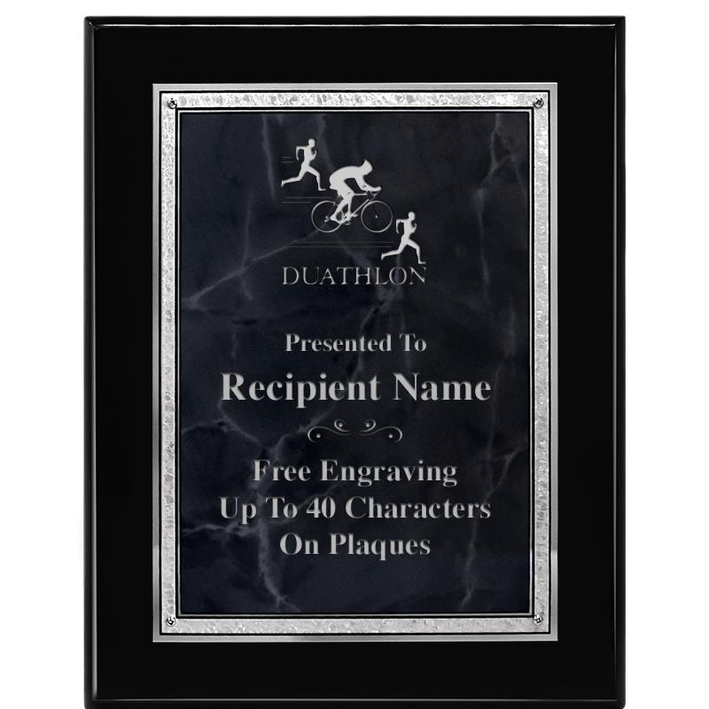 7X9 GY MARB FLOURISH PQ BK/SV