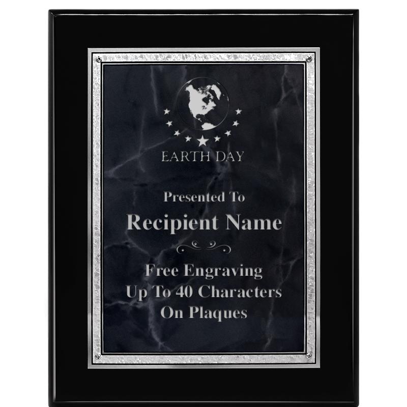 7X9 GY MARB FLOURISH PQ BK/SV