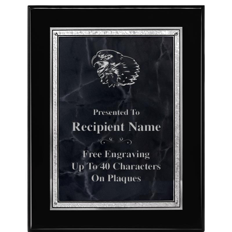 7X9 GY MARB FLOURISH PQ BK/SV