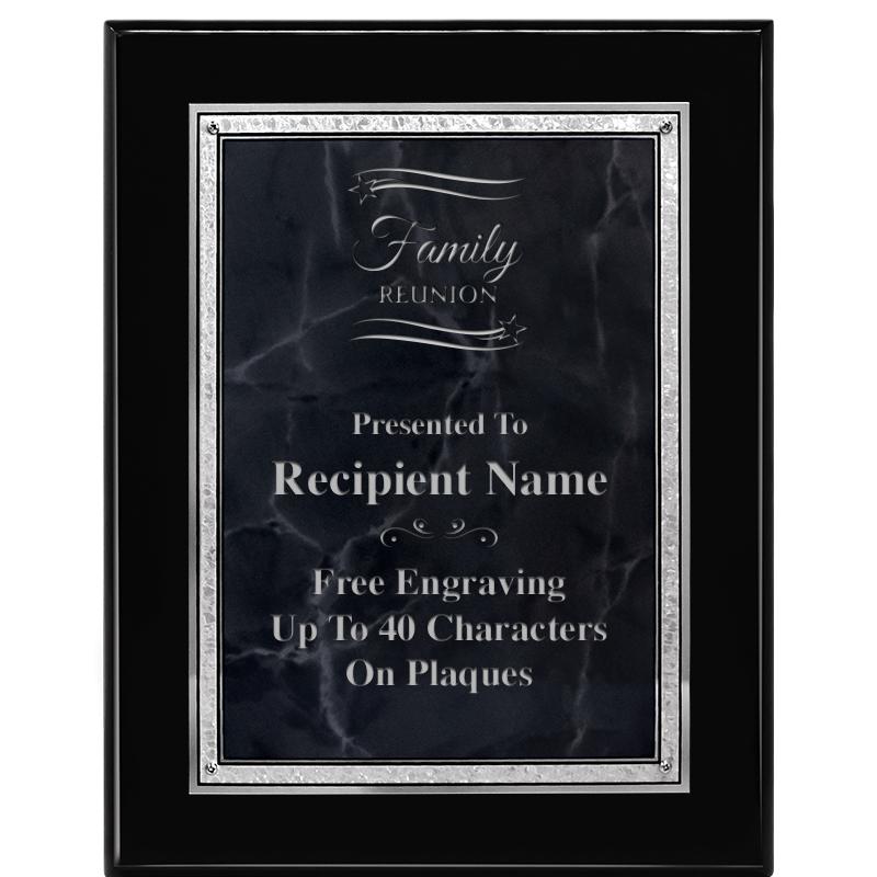 7X9 GY MARB FLOURISH PQ BK/SV