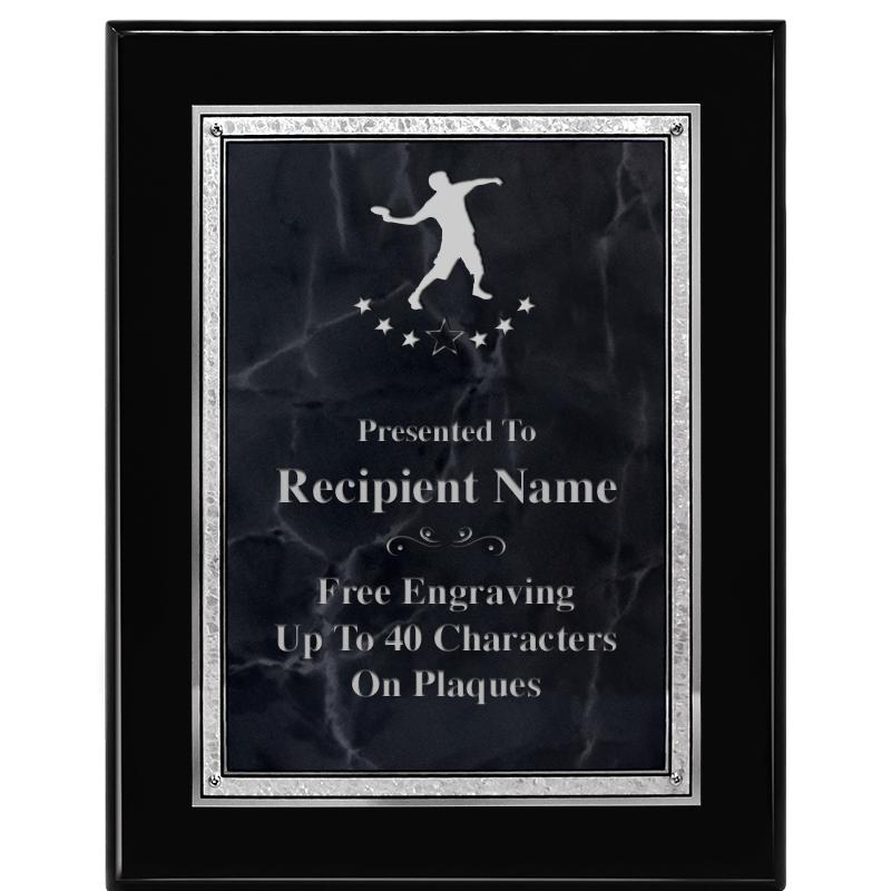 7X9 GY MARB FLOURISH PQ BK/SV