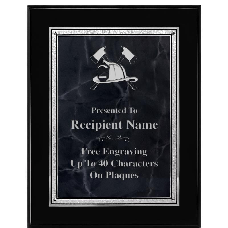 7X9 GY MARB FLOURISH PQ BK/SV