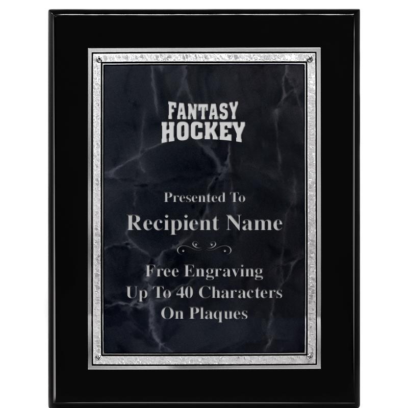 7X9 GY MARB FLOURISH PQ BK/SV