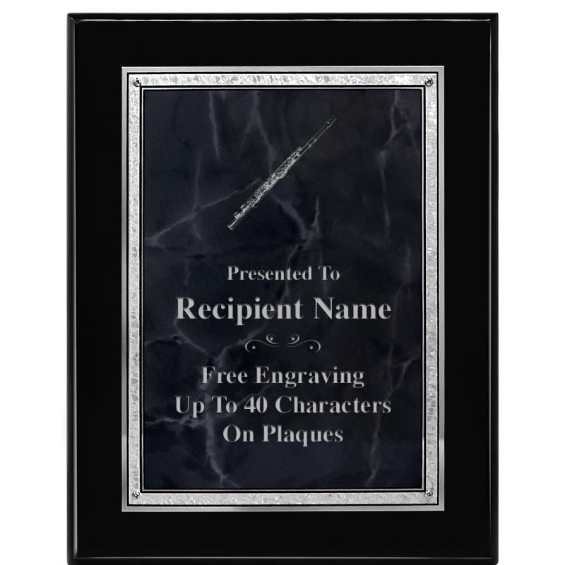 7X9 GY MARB FLOURISH PQ BK/SV