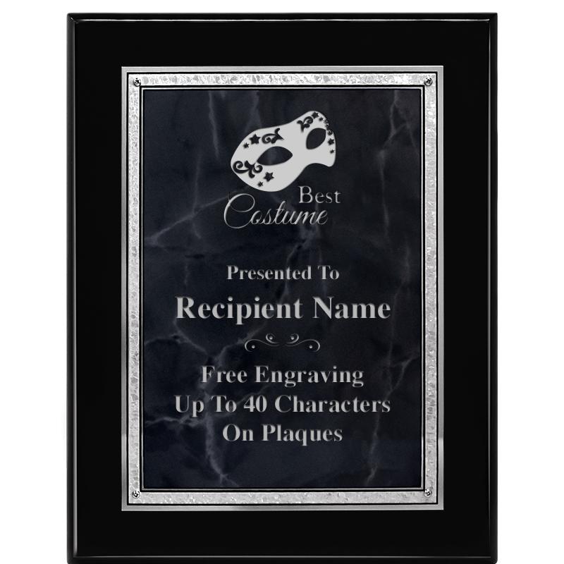 7X9 GY MARB FLOURISH PQ BK/SV