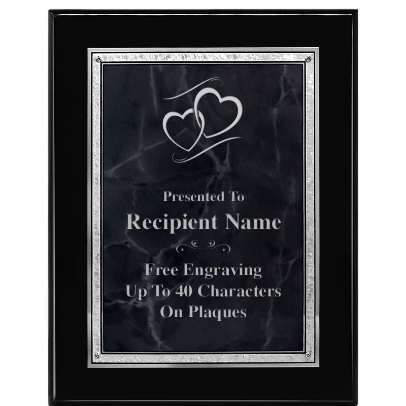 7X9 GY MARB FLOURISH PQ BK/SV