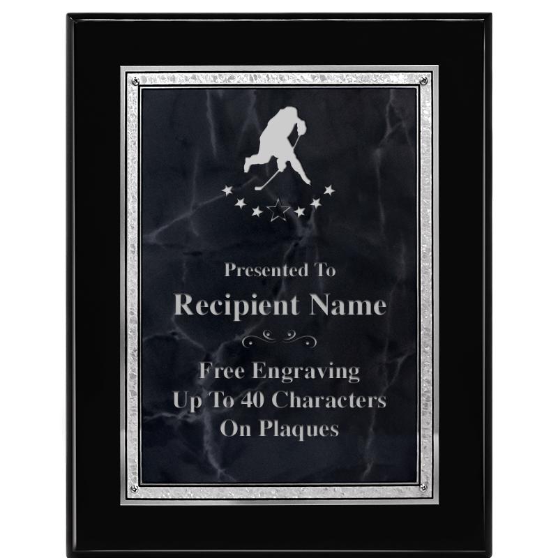 7X9 GY MARB FLOURISH PQ BK/SV