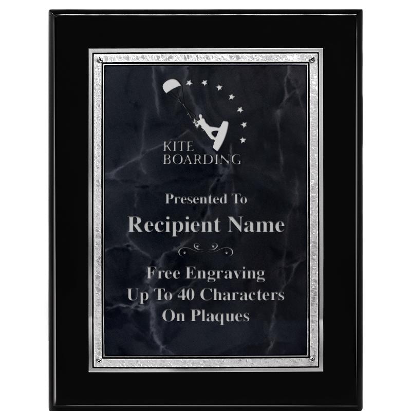 7X9 GY MARB FLOURISH PQ BK/SV