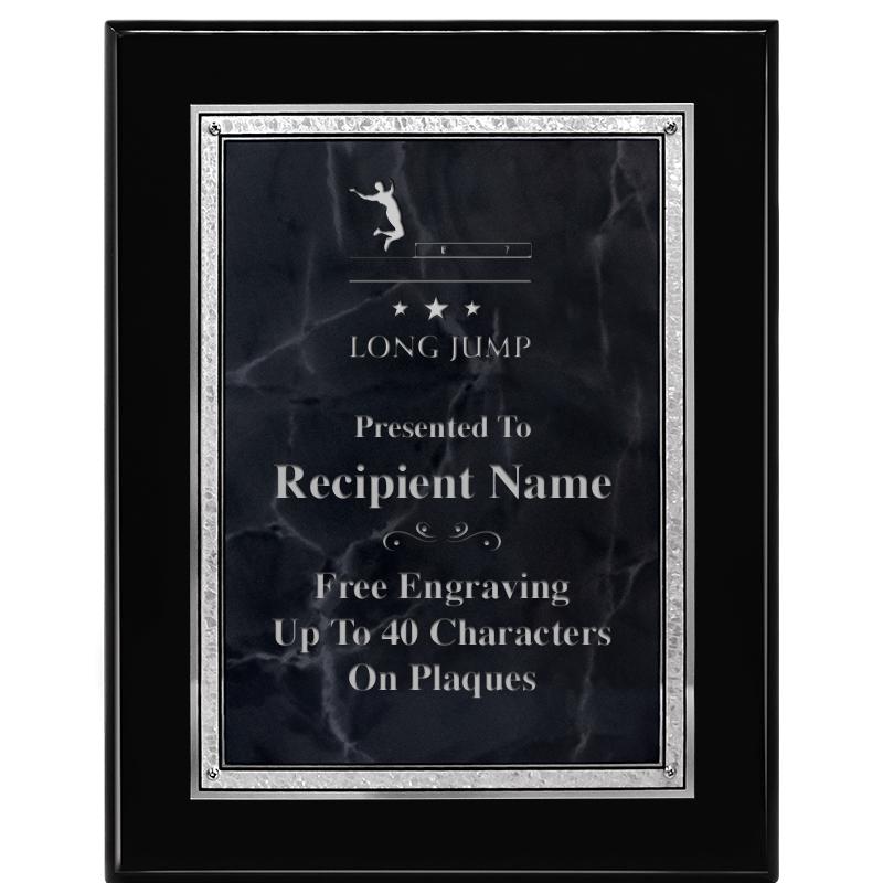 7X9 GY MARB FLOURISH PQ BK/SV