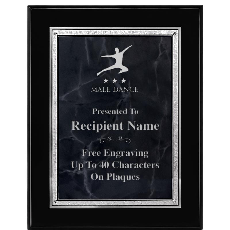 7X9 GY MARB FLOURISH PQ BK/SV