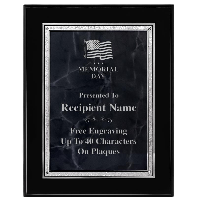 7X9 GY MARB FLOURISH PQ BK/SV