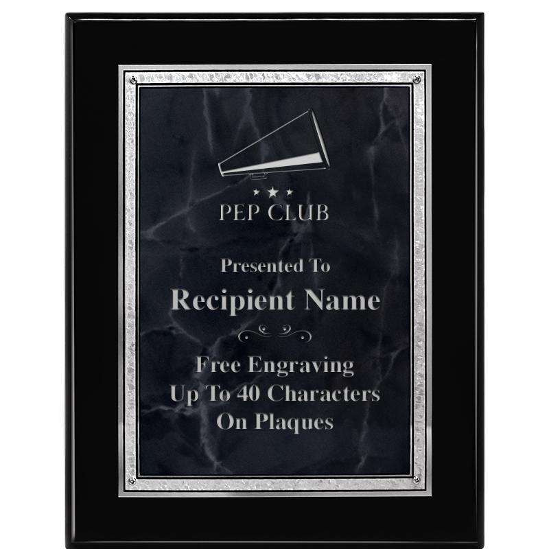 7X9 GY MARB FLOURISH PQ BK/SV