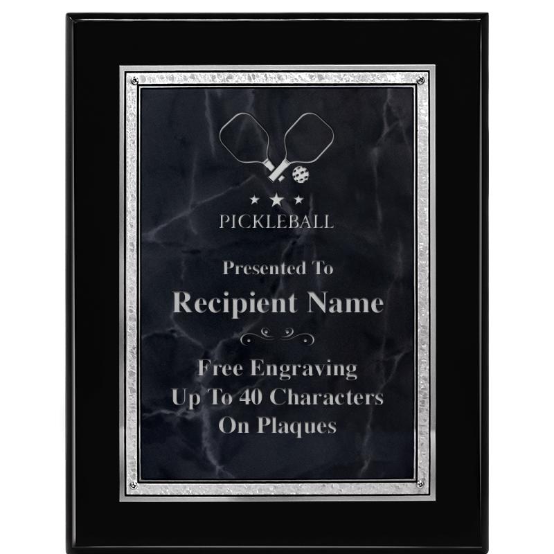 7X9 GY MARB FLOURISH PQ BK/SV