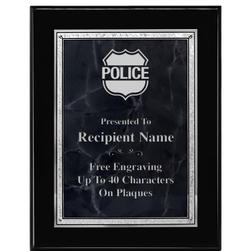 7X9 GY MARB FLOURISH PQ BK/SV