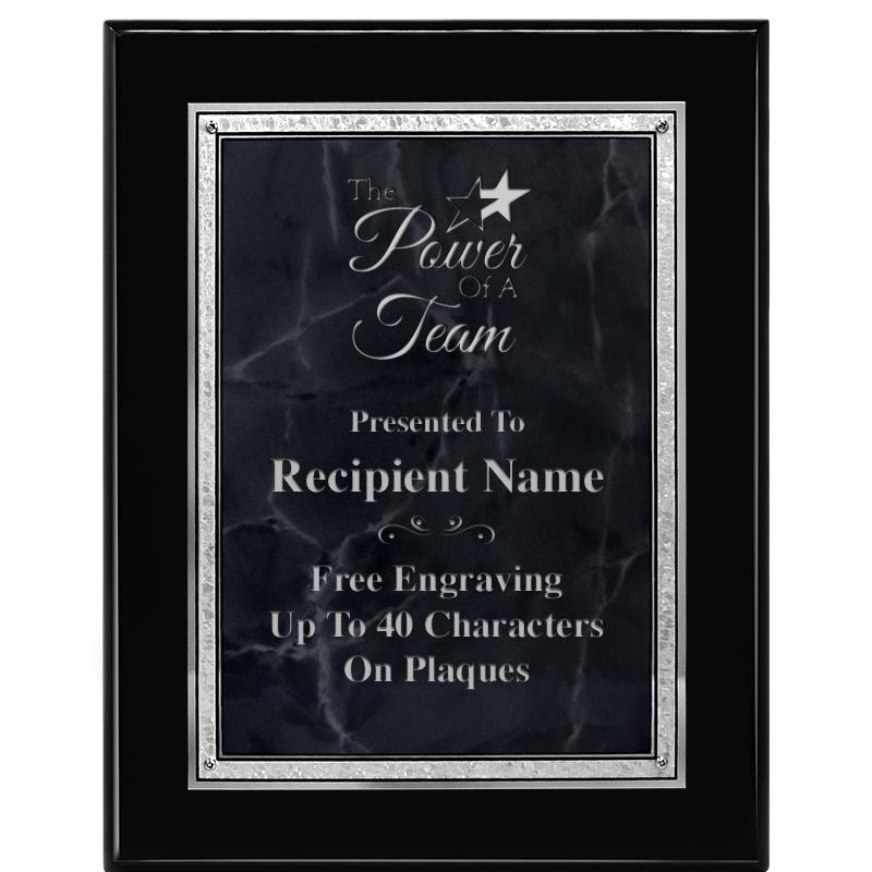 7X9 GY MARB FLOURISH PQ BK/SV