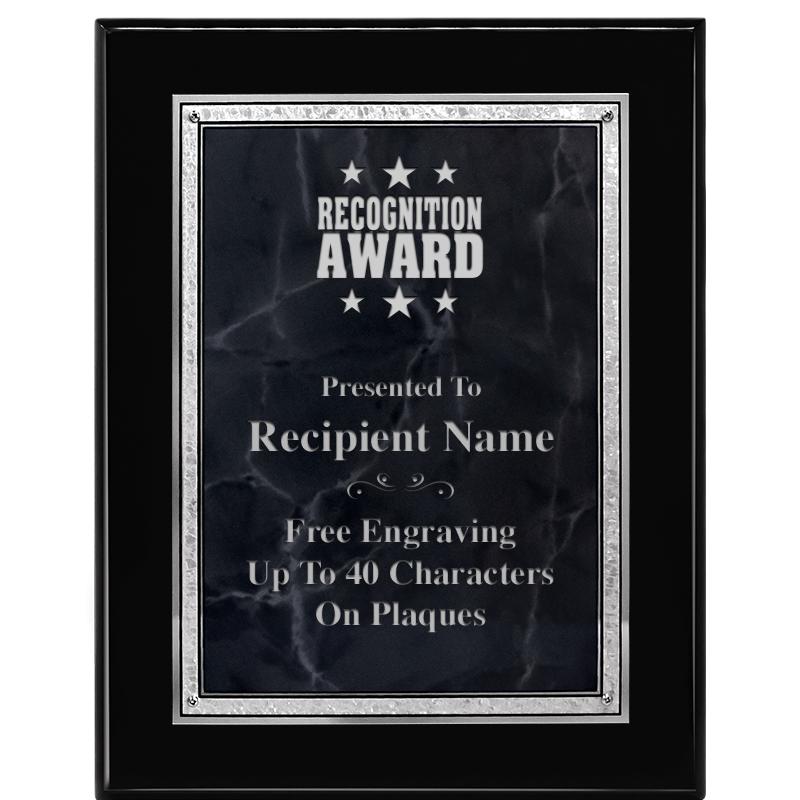 7X9 GY MARB FLOURISH PQ BK/SV