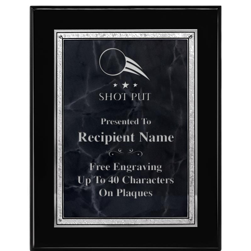 7X9 GY MARB FLOURISH PQ BK/SV